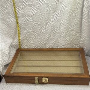 Vintage Wood & Glass Display Case | Jewelry / Collectibles Box